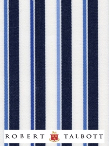 Blue, White & Navy Bold Stripe Custom Shirt | Robert Talbott Custom Shirts  | Sam's Tailoring