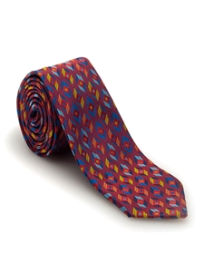 Red and Navy Geometric Welch Margetson Best of Class Tie | Robert Talbott Spring 2017 Collection | Sam's Tailoring