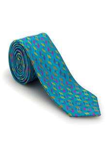 Aqua Geometric Welch Margetson Best of Class Tie  | Robert Talbott Spring 2017 Collection | Sam's Tailoring