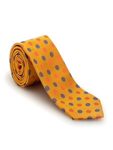 Yellow with Orange and Blue Polka Dots Welch Margetson Best of Class Tie  | Robert Talbott Spring 2017 Collection | Sam's Tailoring