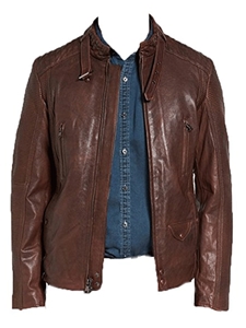 Antique Brown Mad Max Leather JacketNavy Leather Oiled Nubuck Jacket | Robert Comstock Leather Jackets | Sam's Tailoring