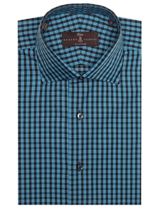 Turquoise and Black Check Estate Tailored Fit Dress Shirt | Robert Talbott Spring 2017 Estate Shirts | Sam's Tailoring