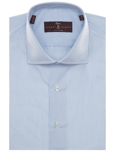 Sky and White Micro Stripe Tailored Fit Estate Dress Shirt | Robert Talbott Spring 2017 Estate Shirts | Sam's Tailoring