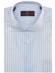 White and Sky Stripe Classic Fit Estate Dress Shirt | Robert Talbott Spring 2017 Estate Shirts | Sam's Tailoring