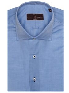 Blue Solid Estate Sutter Classic Dress Shirt | Robert Talbott Spring 2017 Estate Shirts | Sam's Tailoring