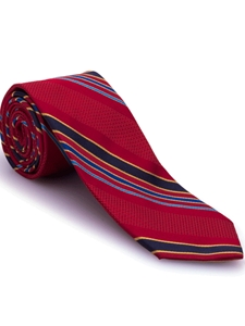 Red, Blue, Navy & Gold Stripe Venture Best of Class Tie | Robert Talbott Spring 2017 Collection | Sam's Tailoring