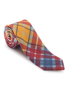 Red, Blue and Gold Plaid Seasonal Print Best of Class Tie | Robert Talbott Spring 2017 Collection | Sam's Tailoring