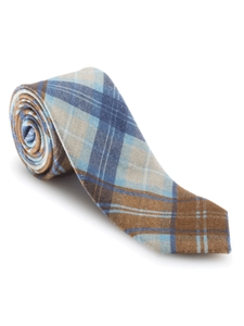 Brown and Blue Plaid Seasonal Print Best of Class Tie | Robert Talbott Spring 2017 Collection | Sam's Tailoring