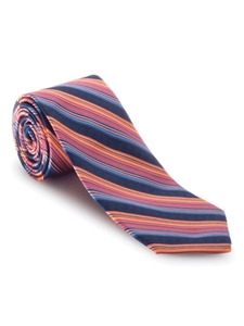 Blue, Orange and Pink Stripe Venture Best of Class Tie | Robert Talbott Spring 2017 Collection | Sam's Tailoring