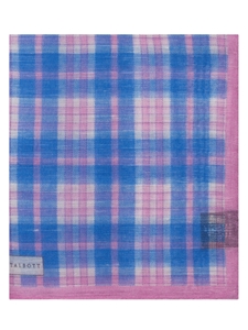 Pink and Blue Plaid 13" Pocket Square | Robert Talbott Spring 2017 Collection  | Sam's Tailoring