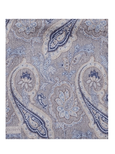 Blue, Brown and White Paisley 13" Pocke Square  | Robert Talbott Spring 2017 Collection  | Sam's Tailoring