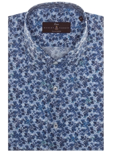 Blue and Navy Floral Estate Sutter Tailored Dress Shirt | Robert Talbott Spring 2017 Collection | Sam's Tailoring