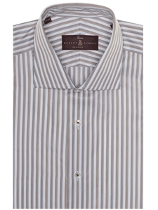 White and Brown Stripe Estate Sutter Classic Dress Shirt | Robert Talbott Spring 2017 Collection | Sam's Tailoring