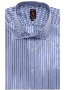 Blue and White Stripe Classic Sutter HW1/OP/MC Dress Shirt | Robert Talbott Spring 2017 Collection | Sam's Tailoring