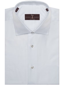 Solid White Glossy Twill Tailored Estate Sutter Dress Shirt | Robert Talbott Spring 2017 Collection | Sam's Tailoring