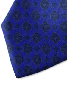 Dark Green and Blue Patterned Silk Tie | Italo Ferretti Spring Summer Collection | Sam's Tailoring