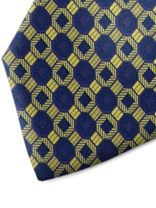 Yellow and Blue Patterned Silk Tie | Italo Ferretti Spring Summer Collection | Sam's Tailoring