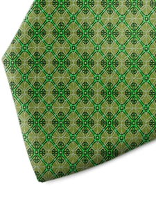 Green and White Patterned Silk Tie | Italo Ferretti Spring Summer Collection | Sam's Tailoring