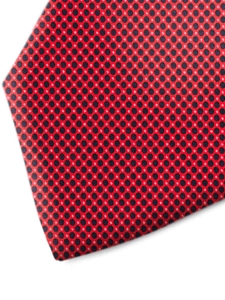 Red and Black Polka Dot Silk Tie | Italo Ferretti Spring Summer Collection | Sam's Tailoring