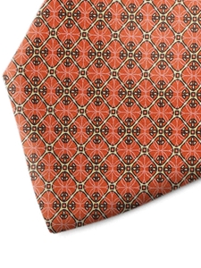 Orange and Yellow Patterned Silk Tie | Italo Ferretti Spring Summer Collection | Sam's Tailoring