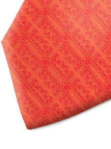 Red With Orange Patterned Silk Tie | Italo Ferretti Spring Summer Collection | Sam's Tailoring
