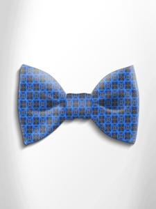 Blue and Orange Patterned Silk Bow Tie | Italo Ferretti Spring Summer Collection | Sam's Tailoring