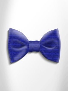 Blue With Black Patterned Silk Bow Tie | Italo Ferretti Spring Summer Collection | Sam's Tailoring