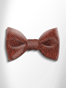 Black With Orange Patterned Silk Bow TIe | Italo Ferretti Spring Summer Collection | Sam's Tailoring
