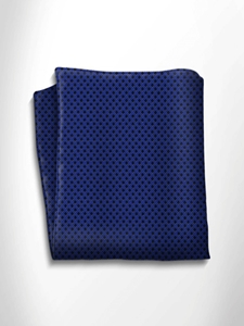 Blue and Black Polka Dot Silk Pocket Square | Italo Ferretti Spring Summer Collection | Sam's Tailoring
