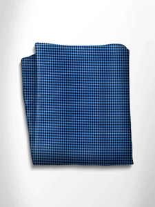 Blue Black Silk Pocket Square | Italo Ferretti Spring Summer Collection | Sam's Tailoring