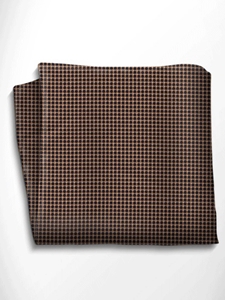 Brown and Black Silk Pocket Square | Italo Ferretti Spring Summer Collection | Sam's Tailoring