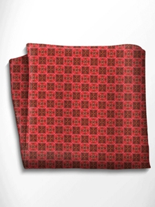Red and Orange Patterned Silk Pocket Square | Italo Ferretti Spring Summer Collection | Sam's Tailoring