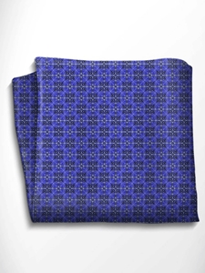 Blue and Sky Blue Patterned Silk Pocket Square | Italo Ferretti Spring Summer Collection | Sam's Tailoring