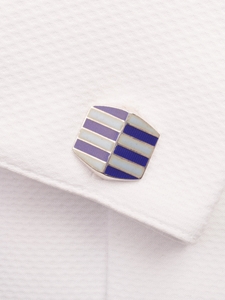 Blue and White Cufflink | Robert Talbott Spring 2017 Collection | Sam's Tailoring