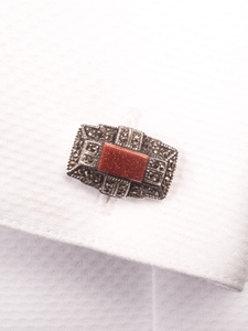 Red Marcasite/Stone Cufflink | Robert Talbott Spring 2017 Collection | Sam's Tailoring