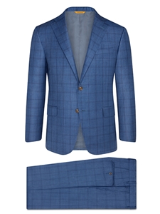 Soft Blue Plaid Summer Wish Suit | Hickey Freeman Summer Blends Collection | Sam's Tailoring