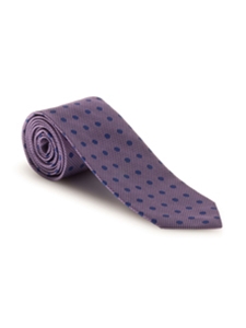 Lavender With Blue Polka Dots Academy Best of Class Tie | Spring/Summer Collection | Sam's Tailoring Fine Men Clothing