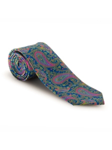 Sky Blue, Pink and Green Paisley Best of Class Tie | Spring/Summer Collection | Sam's Tailoring Fine Men Clothing