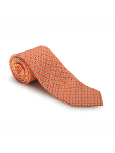 Orange, Blue and White Seasonal Print Best of Class Tie | Spring/Summer Collection | Sam's Tailoring Fine Men Clothing