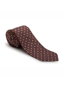 Brown, Blue and Yellow Carmel Print Best of Class Tie | Spring/Summer Collection | Sam's Tailoring Fine Men Clothing