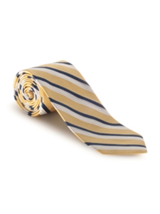 White & Blue Stripe on Yellow Boardroom Best of Class Tie | Spring/Summer Collection | Sam's Tailoring Fine Men Clothing