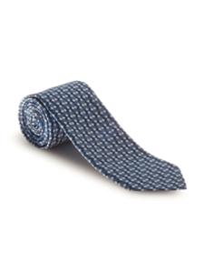 White and Blue Geometric Best of Class Tie | Spring/Summer Collection | Sam's Tailoring Fine Men Clothing