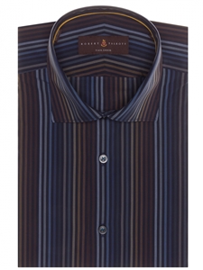 Blue, Brown and Green Vertical Stripe Tailored Sport Shirt | Robert Talbott Fall 2017 Collection  | Sam's Tailoring