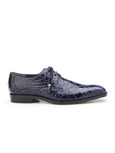 Navy Genuine Alligator Tassel Laces Lago Shoe | Belvedere Fall 2017 Collection | Sams Tailoring