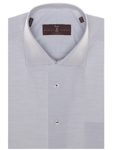 Grey and White Stripe Estate Classic Dress Shirt | Robert Talbott Dress Shirt Fall 2017 Collection | Sam's Tailoring Fine Men Clothing