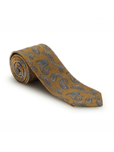 Yellow and Sky Paisley Sudbury 7 Fold Tie | Seven Fold Fall Ties Collection | Sam's Tailoring Fine Men Clothing