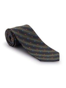 Green, Orange and Blue Geometric Seven Fold Tie | Seven Fold Fall Ties Collection | Sam's Tailoring Fine Men Clothing