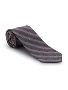 Grey, Fuchsia and Gold Geometric Seven Fold Tie | Seven Fold Fall Ties Collection | Sam's Tailoring Fine Men Clothing