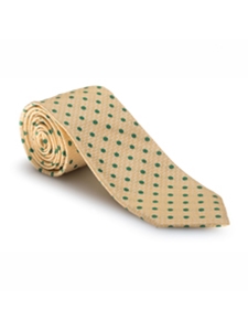 Gold with Green Dots Carrara Marble Estate Tie | Robert Talbott Estate Ties Collection | Sam's Tailoring