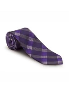 Purple and White Plaid Merina Estate Tie | Robert Talbott Estate Ties Collection | Sam's Tailoring